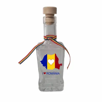 I love romania, sticla cu mesaj patrata, 250 ml, model divgs318 27